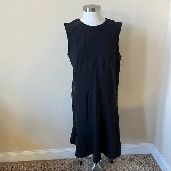 New! Theory Diagonal Drape Dress black precision ponte nwt 17763 - Picture 5 of 9